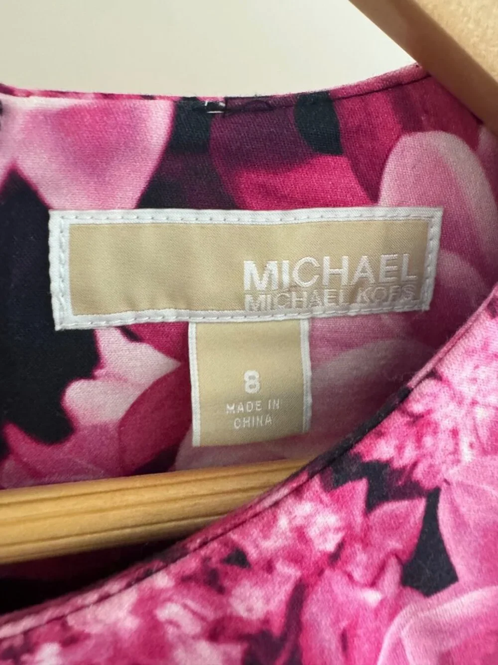 Michael Kors Pink Kew Garden Floral Print Shift Mini Dress Size 8 Summer Wedding